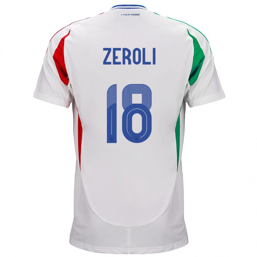 Women Football Italy Kevin Zeroli #18 White Away Jersey 24-26 T-Shirt Nz