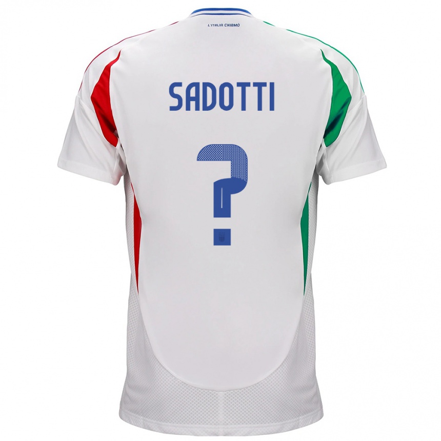 Women Football Italy Edoardo Sadotti #0 White Away Jersey 24-26 T-Shirt Nz