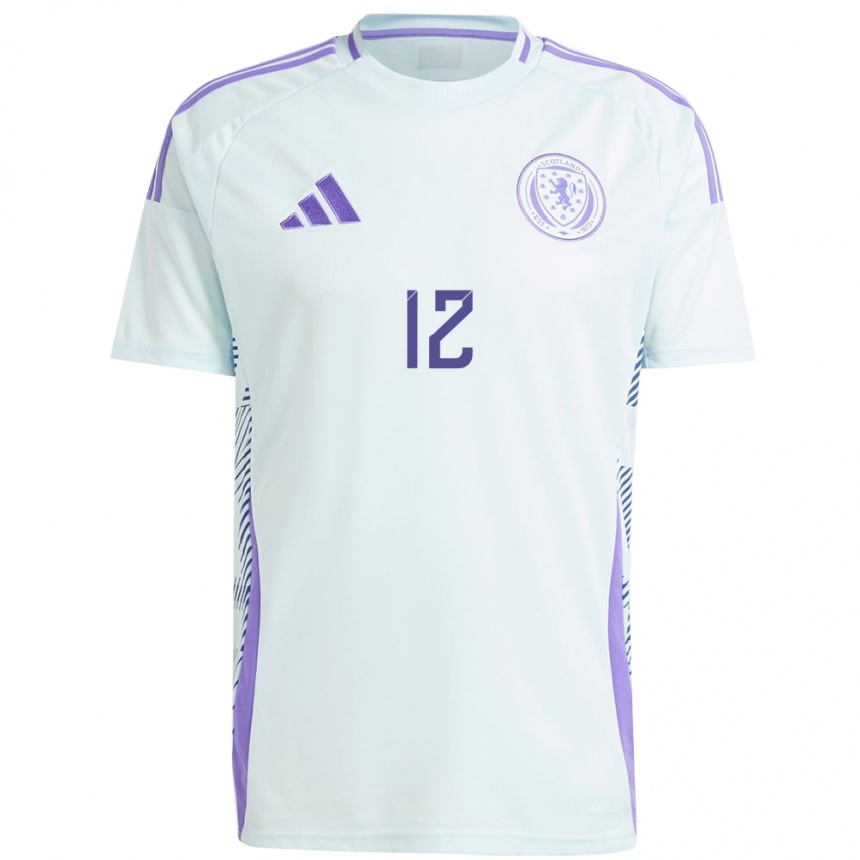 Women Football Scotland Oliver Ecrepont #12 Light Mint Blue Away Jersey 24-26 T-Shirt Nz