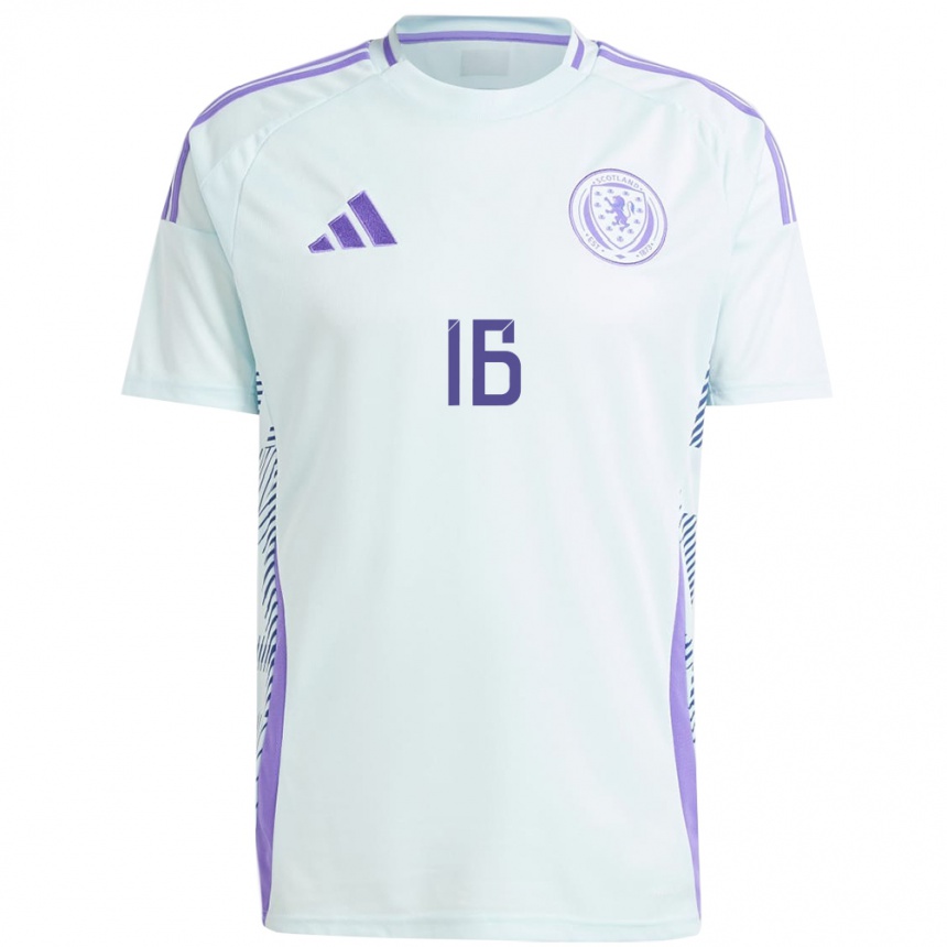 Women Football Scotland Rory Whittaker #16 Light Mint Blue Away Jersey 24-26 T-Shirt Nz