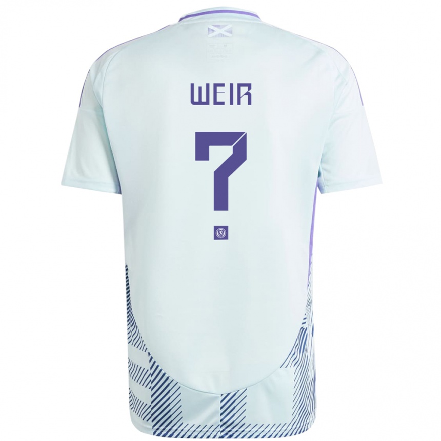 Women Football Scotland Caroline Weir #0 Light Mint Blue Away Jersey 24-26 T-Shirt Nz