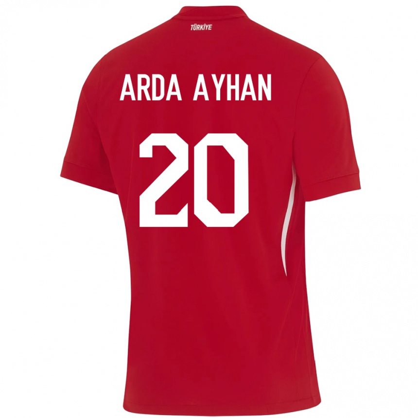 Women Football Turkey Murat Arda Ayhan #20 Red Away Jersey 24-26 T-Shirt Nz