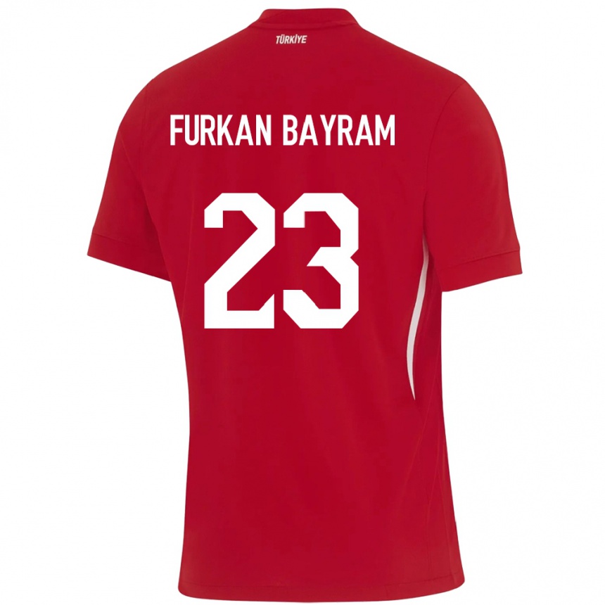 Women Football Turkey Mert Furkan Bayram #23 Red Away Jersey 24-26 T-Shirt Nz