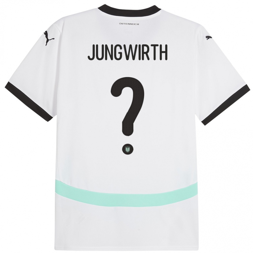 Women Football Austria Lukas Jungwirth #0 White Away Jersey 24-26 T-Shirt Nz