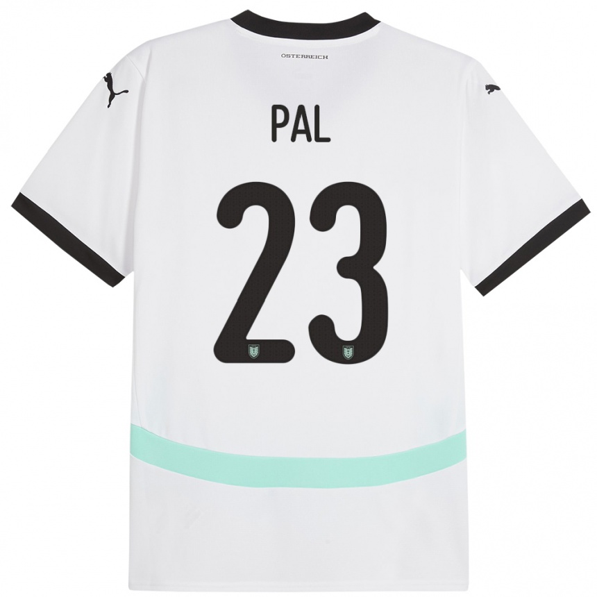 Women Football Austria Jasmin Pal #23 White Away Jersey 24-26 T-Shirt Nz