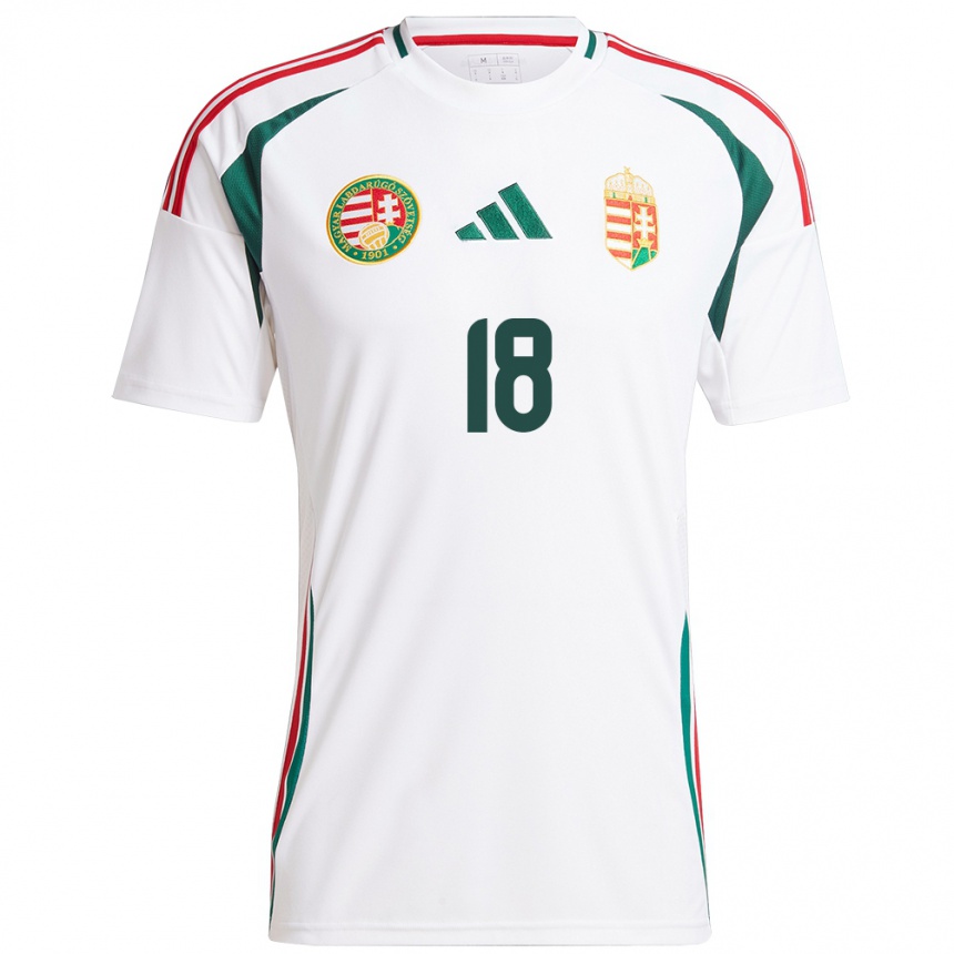 Women Football Hungary Laura Kovács #18 White Away Jersey 24-26 T-Shirt Nz