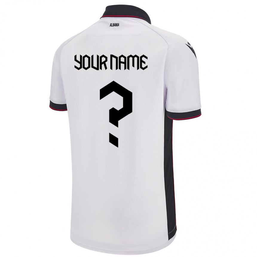 Women Football Albania Your Name #0 White Away Jersey 24-26 T-Shirt Nz