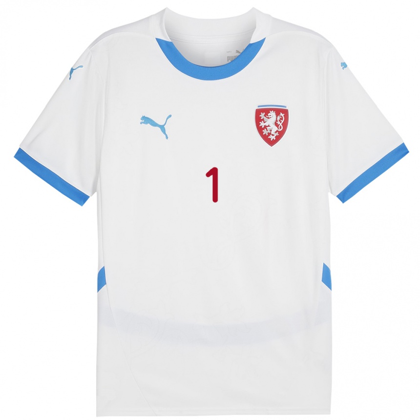 Women Football Czech Republic Lukas Franc #1 White Away Jersey 24-26 T-Shirt Nz