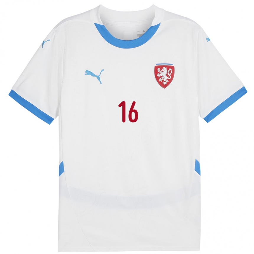 Women Football Czech Republic Matyas Silhavy #16 White Away Jersey 24-26 T-Shirt Nz