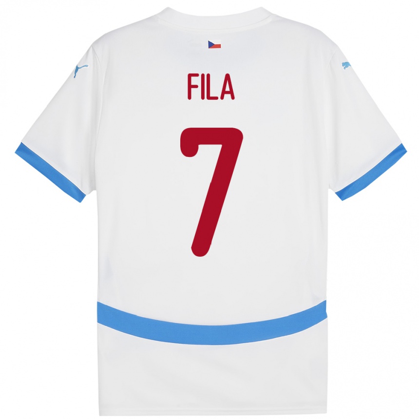 Women Football Czech Republic Daniel Fila #7 White Away Jersey 24-26 T-Shirt Nz