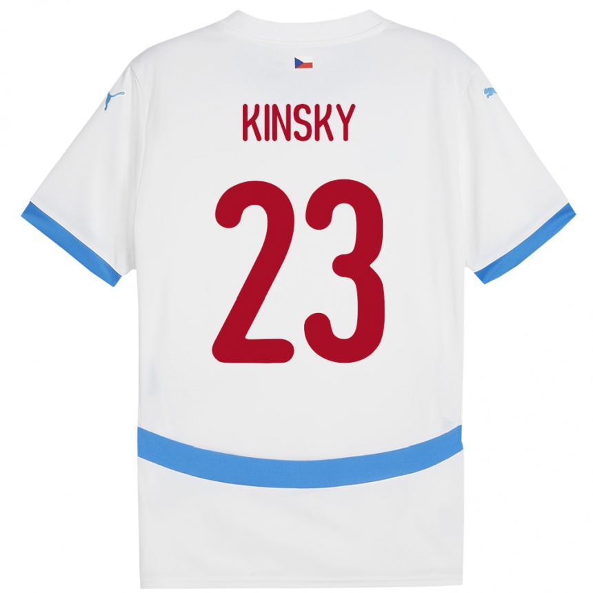 Women Football Czech Republic Antonin Kinsky #23 White Away Jersey 24-26 T-Shirt Nz