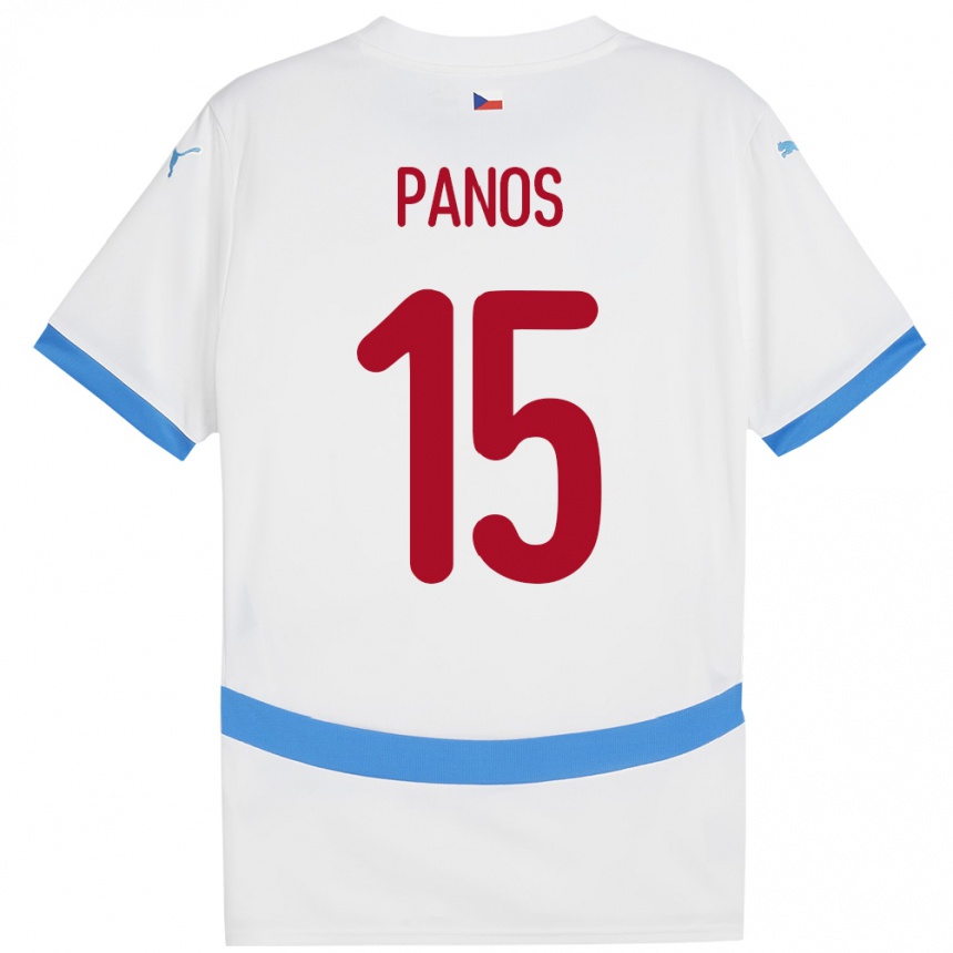 Women Football Czech Republic Jiri Panos #15 White Away Jersey 24-26 T-Shirt Nz