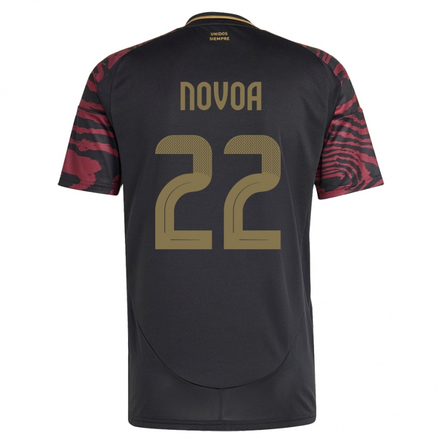 Women Football Peru Cindy Novoa #22 Black Away Jersey 24-26 T-Shirt Nz