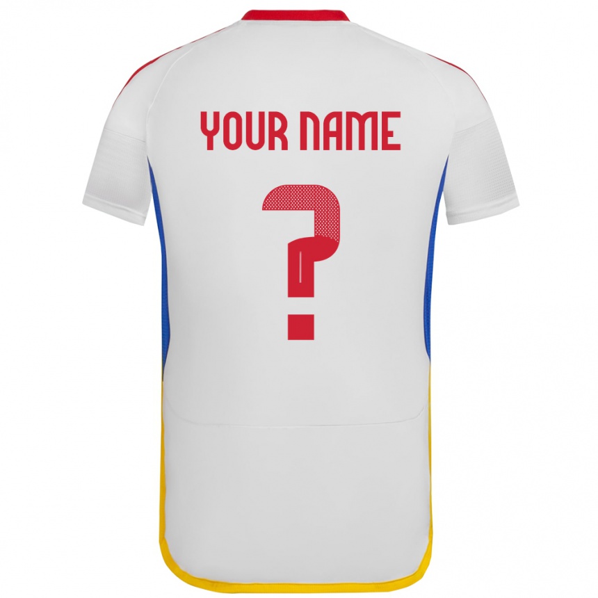 Women Football Venezuela Your Name #0 White Away Jersey 24-26 T-Shirt Nz