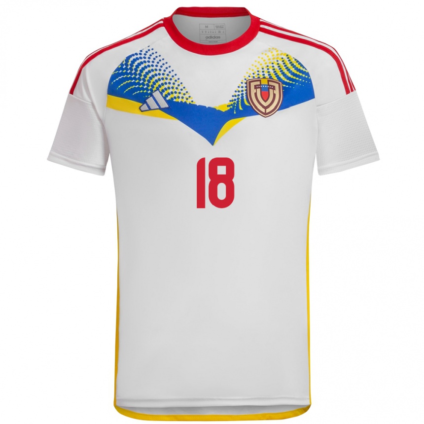 Women Football Venezuela Yerson Chacón #18 White Away Jersey 24-26 T-Shirt Nz