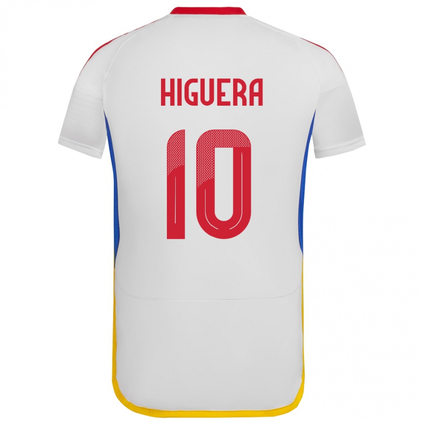 Women Football Venezuela Enyerliannys Higuera #10 White Away Jersey 24-26 T-Shirt Nz