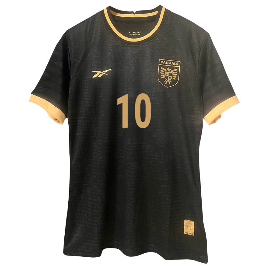 Women Football Panama Gloria Sáenz #10 Black Away Jersey 24-26 T-Shirt Nz