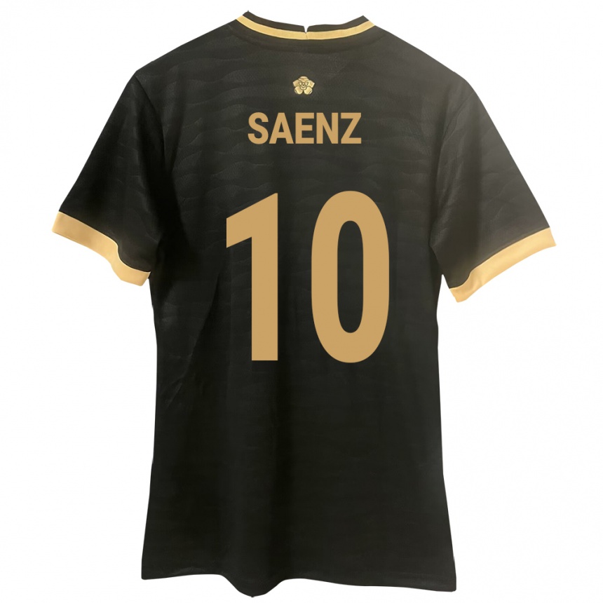 Women Football Panama Gloria Sáenz #10 Black Away Jersey 24-26 T-Shirt Nz