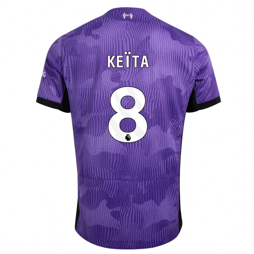 Kids  Naby Keïta #8 Purple Third Jersey 2023/24 T-Shirt Nz