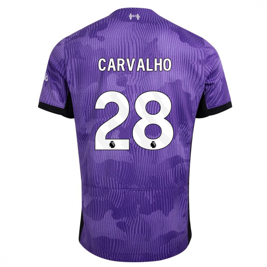 Kids  Fabio Carvalho #28 Purple Third Jersey 2023/24 T-Shirt Nz