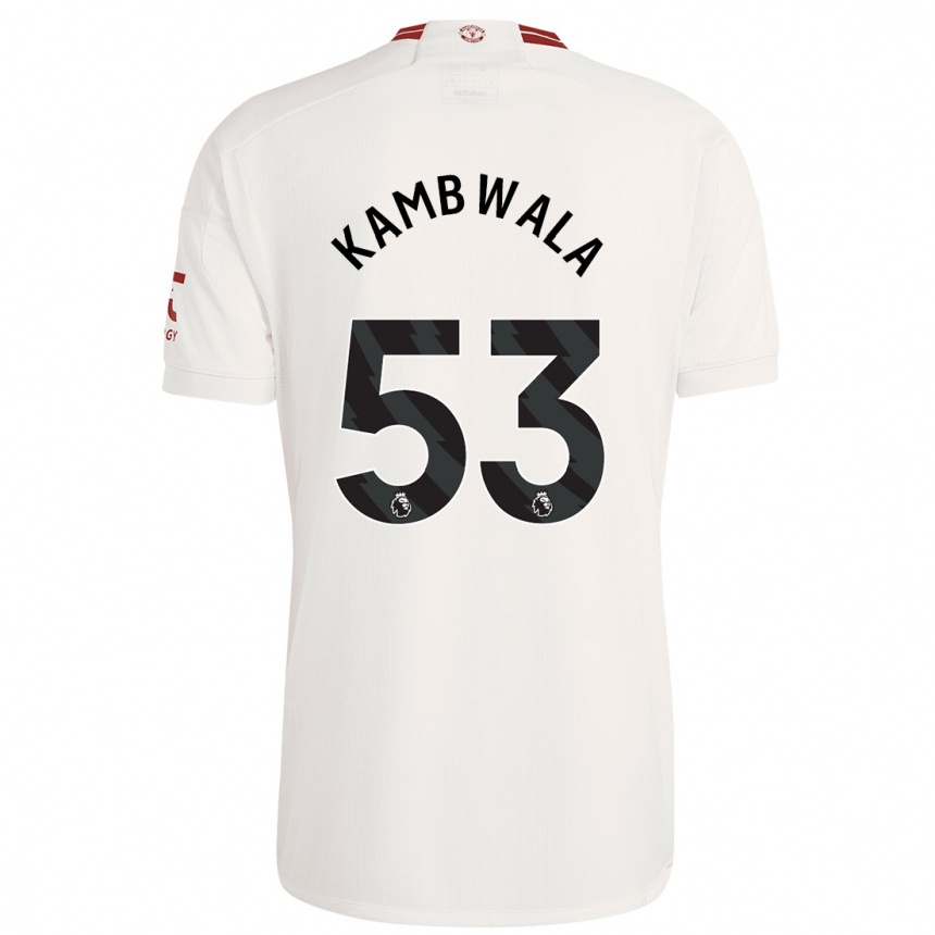 Kids  Willy Kambwala #53 White Third Jersey 2023/24 T-Shirt Nz