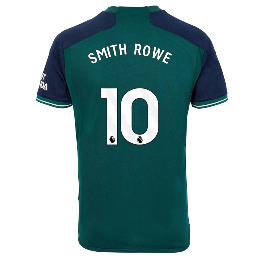 Kids  Emile Smith Rowe #10 Green Third Jersey 2023/24 T-Shirt Nz