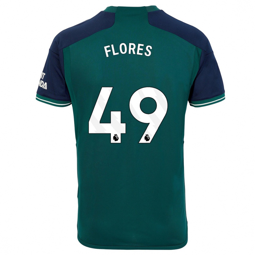 Kids  Marcelo Flores #49 Green Third Jersey 2023/24 T-Shirt Nz