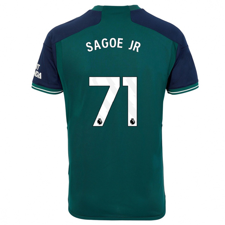 Kids  Charles Sagoe Jr #71 Green Third Jersey 2023/24 T-Shirt Nz