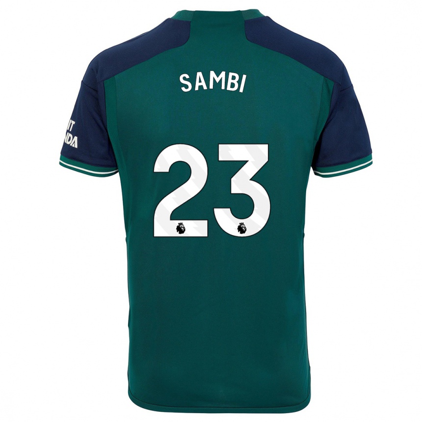 Kids  Albert Sambi Lokonga #23 Green Third Jersey 2023/24 T-Shirt Nz