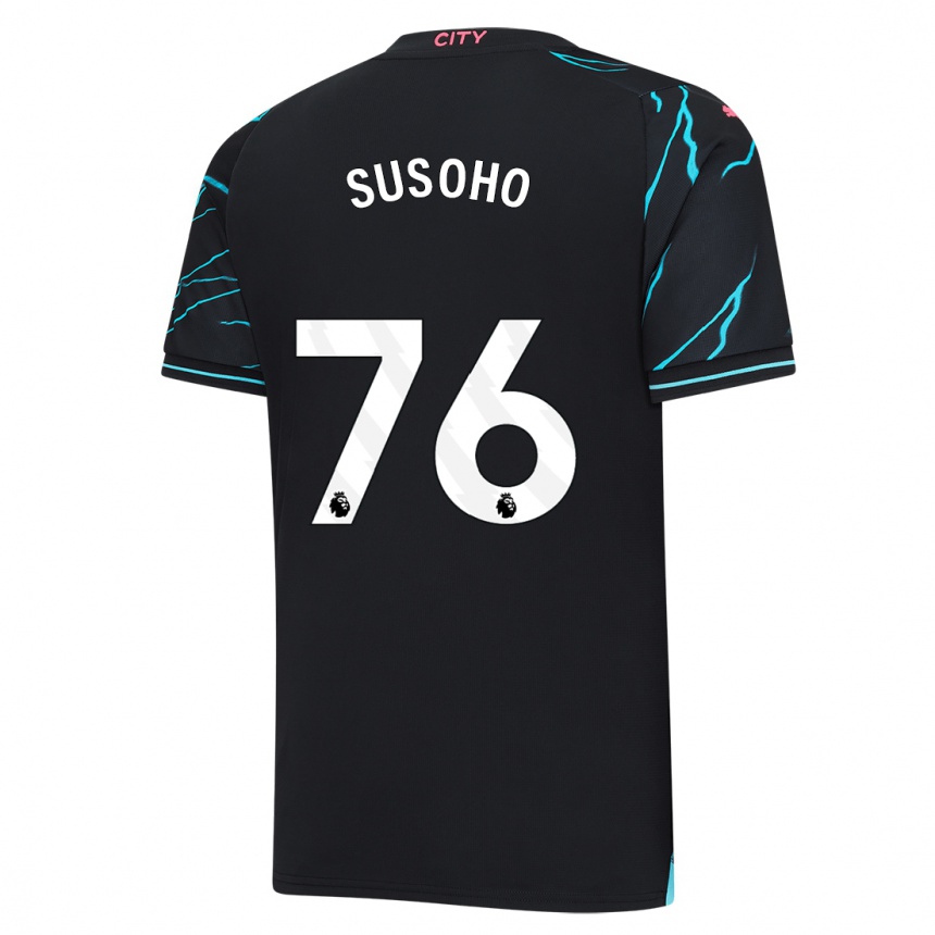 Kids  Mahamadou Susoho #76 Dark Blue Third Jersey 2023/24 T-Shirt Nz