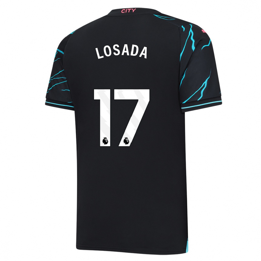 Kids  Vicky Losada #17 Dark Blue Third Jersey 2023/24 T-Shirt Nz