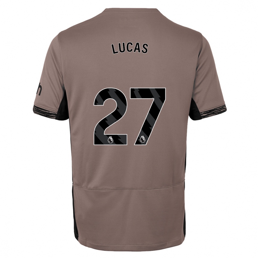 Kids  Lucas Moura #27 Dark Beige Third Jersey 2023/24 T-Shirt Nz