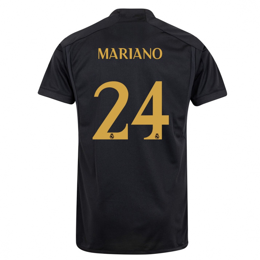 Kids  Mariano Diaz #24 Black Third Jersey 2023/24 T-Shirt Nz