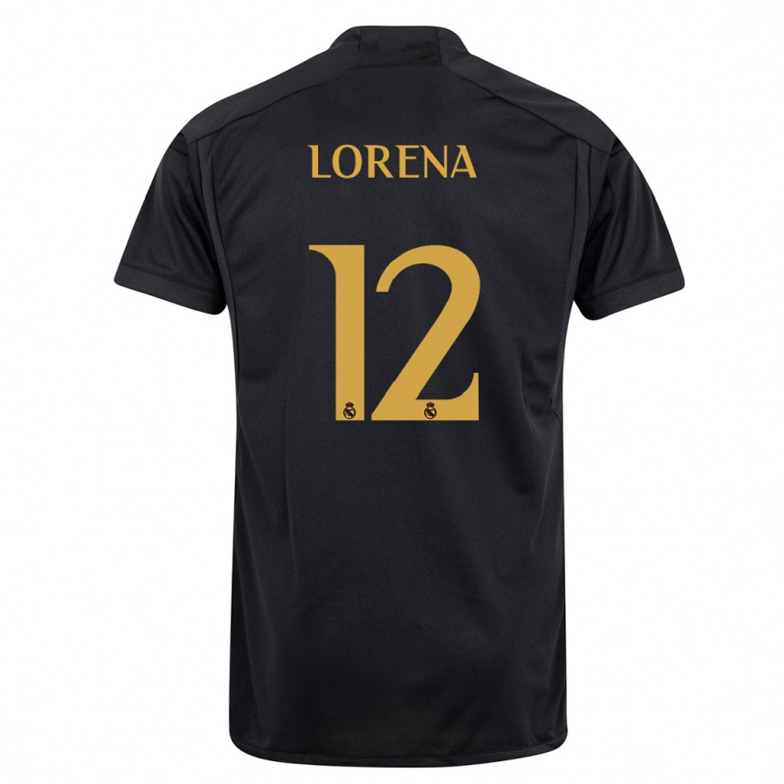 Kids  Lorena Navarro #12 Black Third Jersey 2023/24 T-Shirt Nz