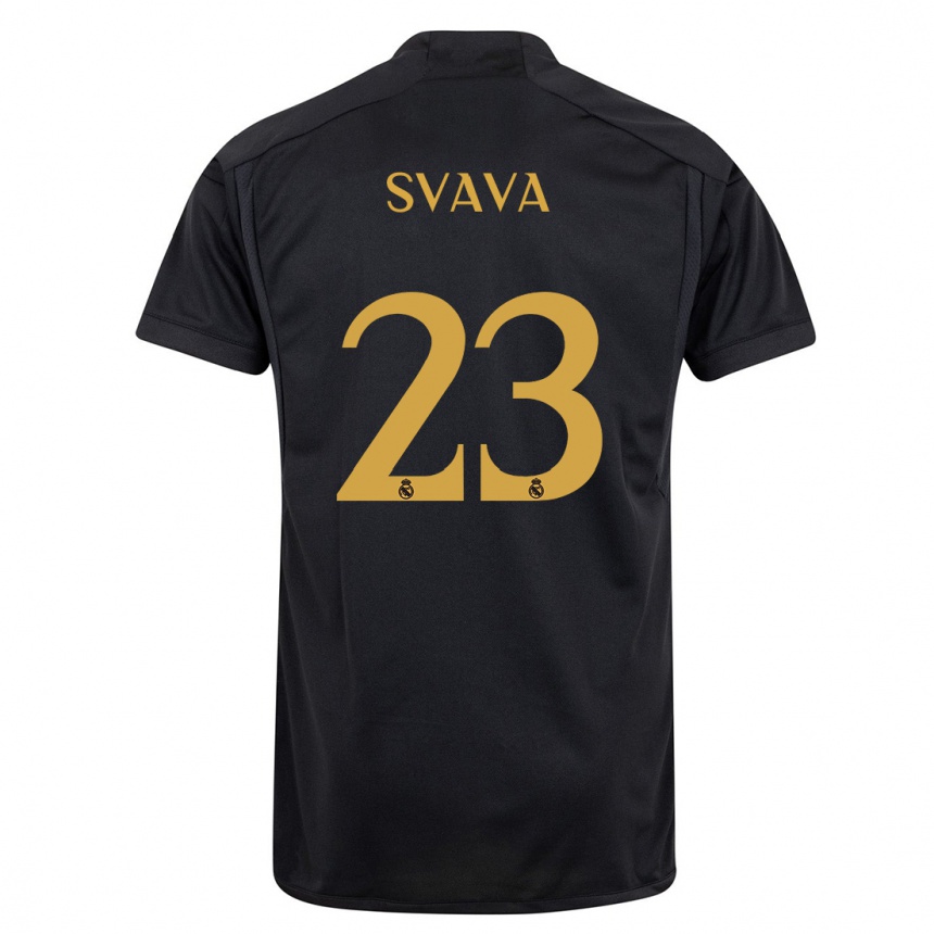 Kids  Sofie Svava #23 Black Third Jersey 2023/24 T-Shirt Nz