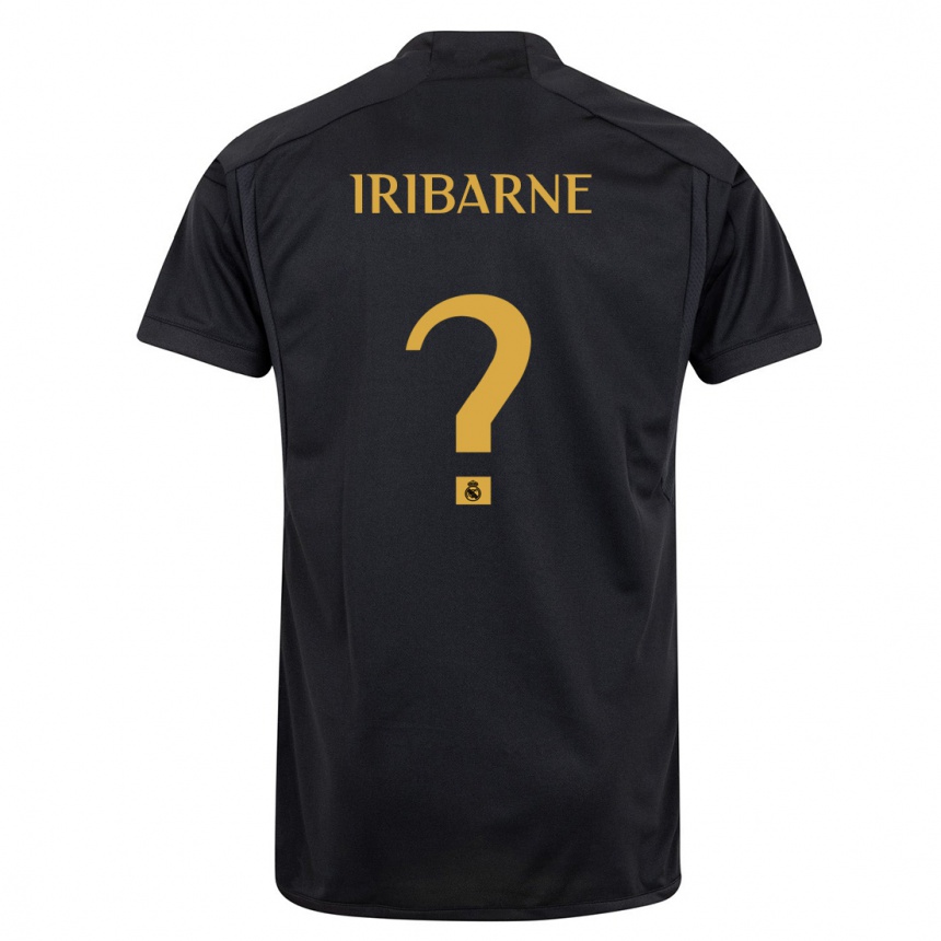 Kids  Bruno Iribarne #0 Black Third Jersey 2023/24 T-Shirt Nz