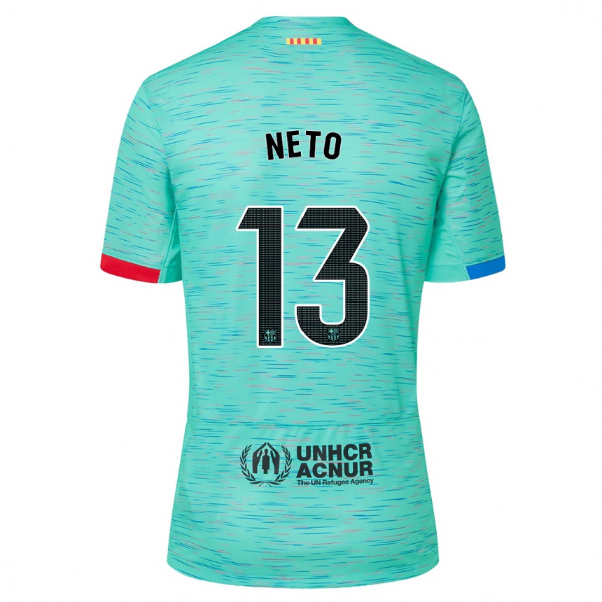 Kids  Neto #13 Light Aqua Third Jersey 2023/24 T-Shirt Nz