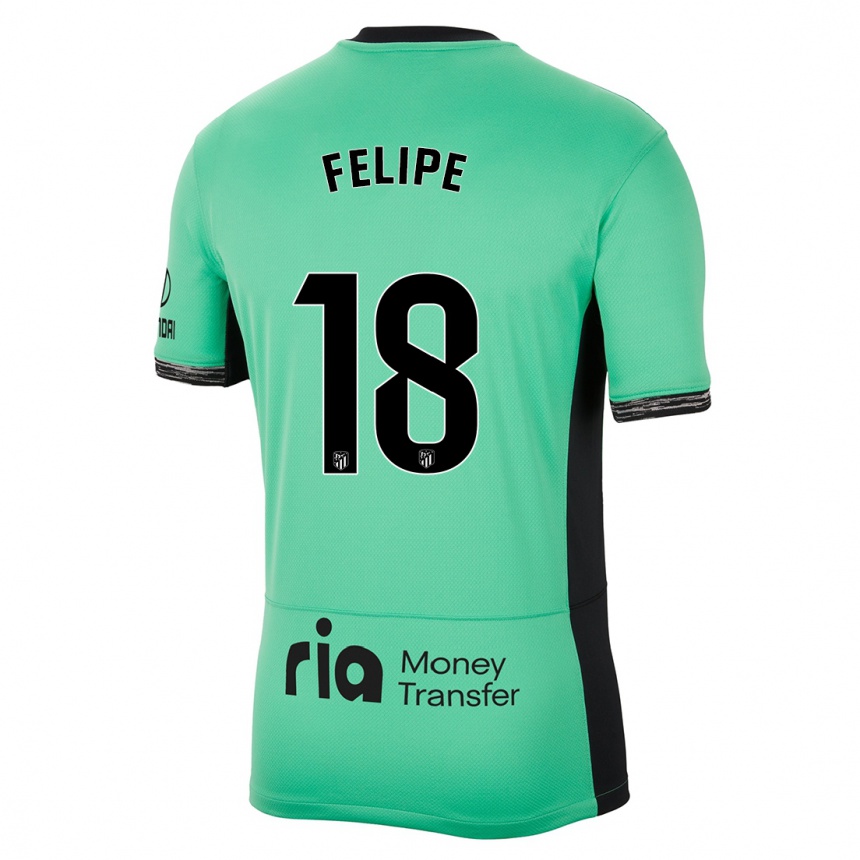 Kids  Felipe #18 Spring Green Third Jersey 2023/24 T-Shirt Nz