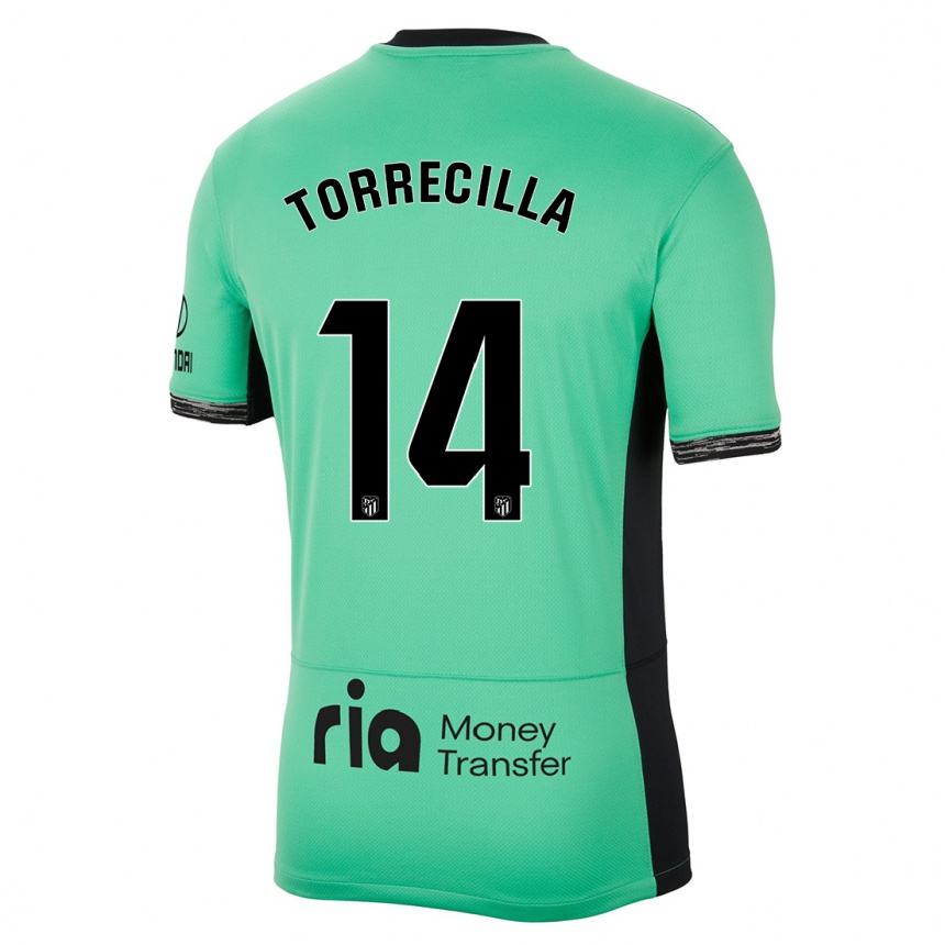 Kids  Virginia Torrecilla #14 Spring Green Third Jersey 2023/24 T-Shirt Nz