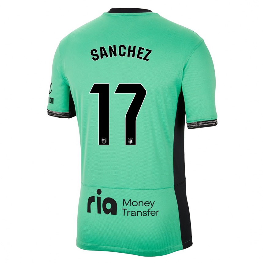 Kids  Manu Sanchez #17 Spring Green Third Jersey 2023/24 T-Shirt Nz