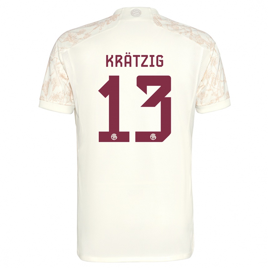 Kids  Frans Krätzig #13 Off White Third Jersey 2023/24 T-Shirt Nz