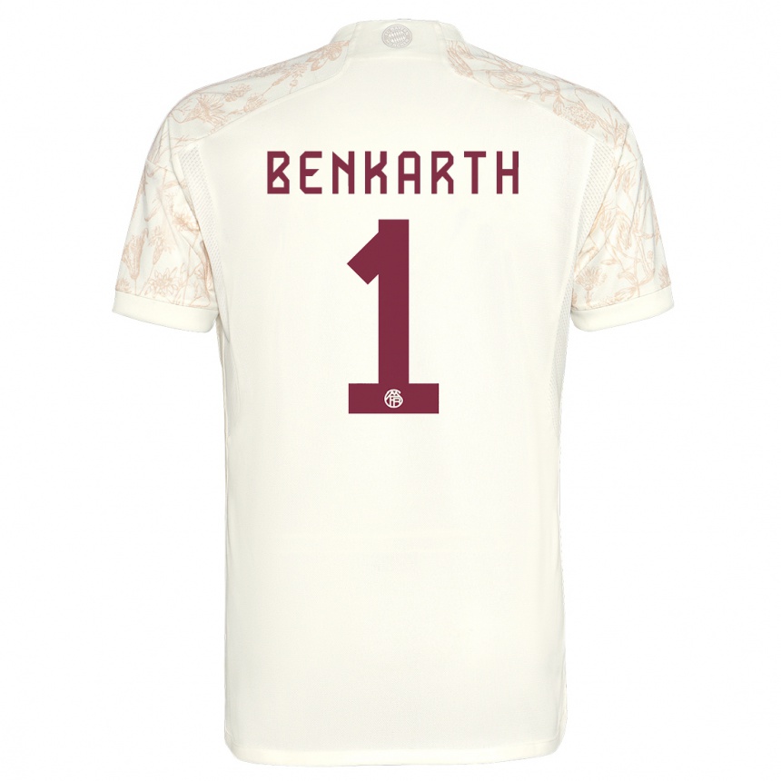 Kids  Laura Benkarth #1 Off White Third Jersey 2023/24 T-Shirt Nz