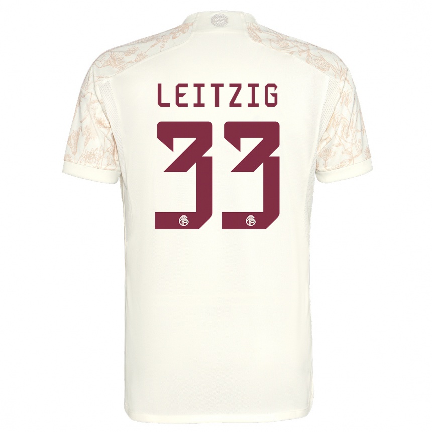 Kids  Janina Leitzig #33 Off White Third Jersey 2023/24 T-Shirt Nz