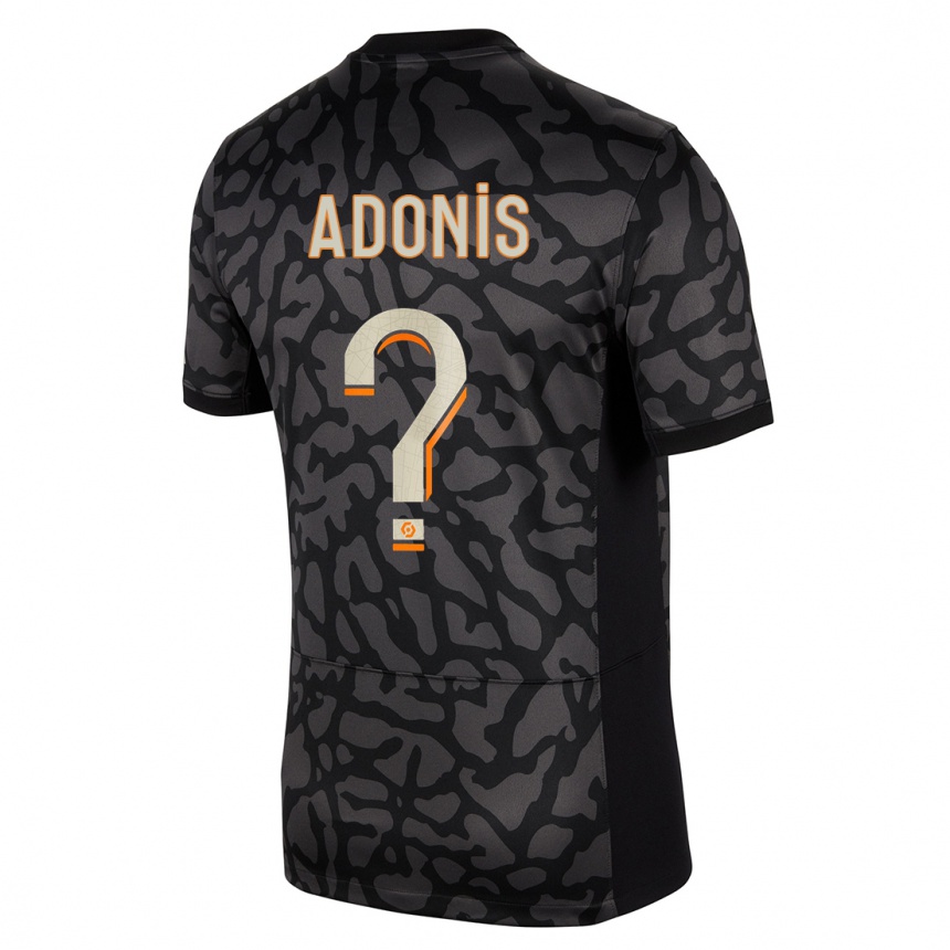 Kids  Erwan Adonis #0 Black Third Jersey 2023/24 T-Shirt Nz