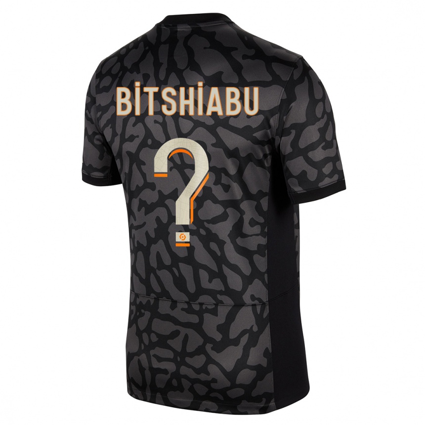 Kids  El Chadaille Bitshiabu #0 Black Third Jersey 2023/24 T-Shirt Nz