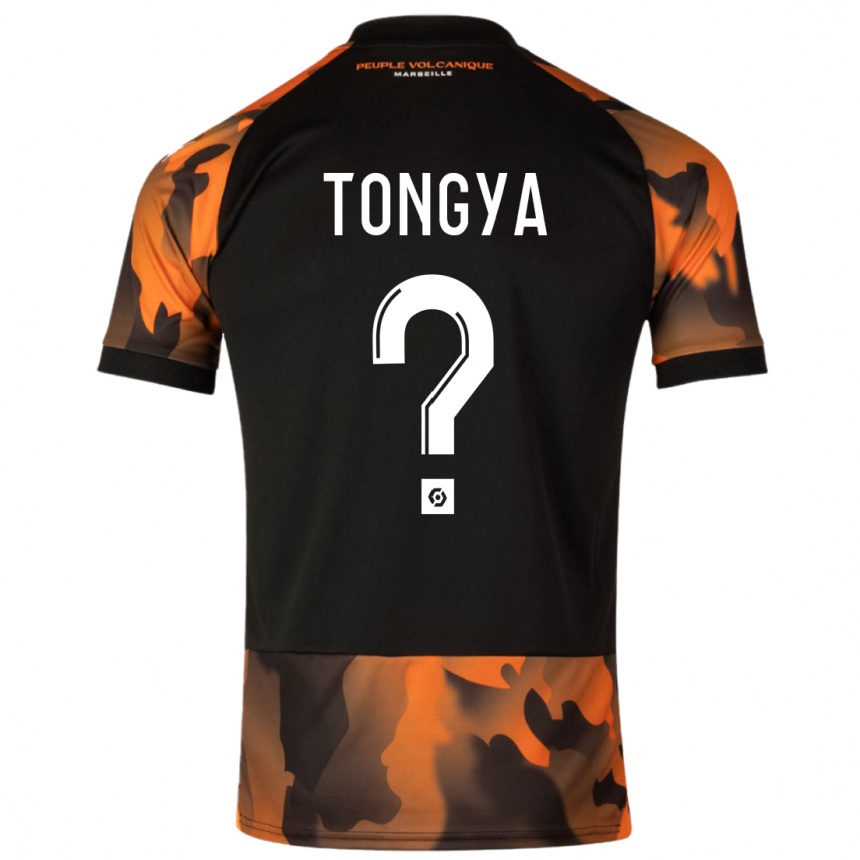 Kids  Franco Tongya #0 Black Orange Third Jersey 2023/24 T-Shirt Nz