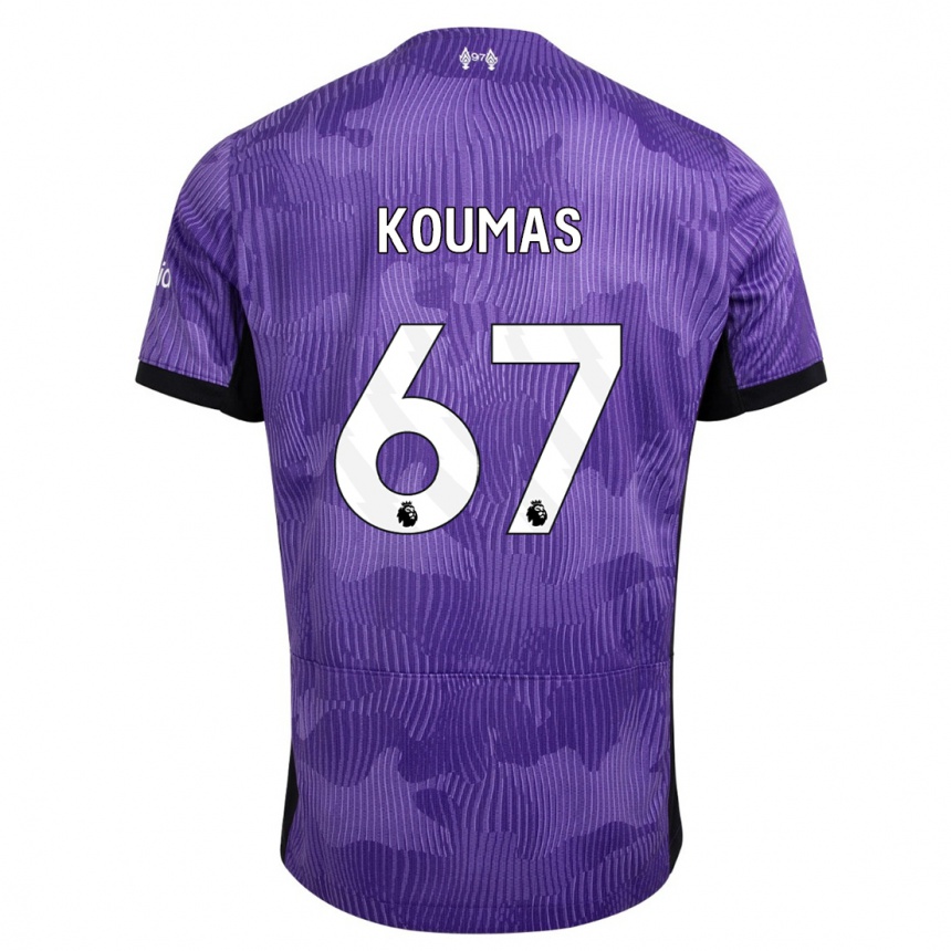 Men  Lewis Koumas #67 Purple Third Jersey 2023/24 T-Shirt Nz