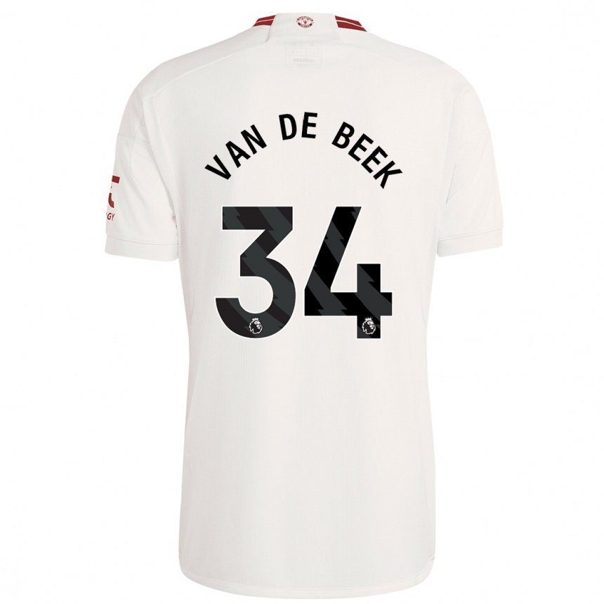 Men  Donny Van De Beek #34 White Third Jersey 2023/24 T-Shirt Nz