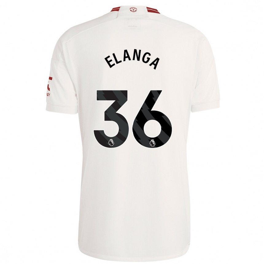 Men  Anthony Elanga #36 White Third Jersey 2023/24 T-Shirt Nz