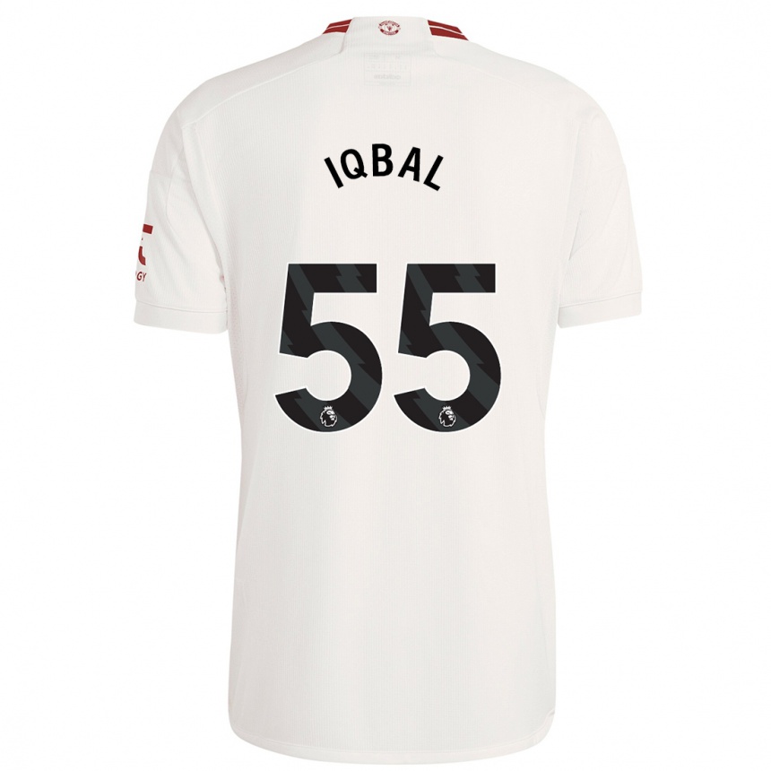 Men  Zidane Iqbal #55 White Third Jersey 2023/24 T-Shirt Nz